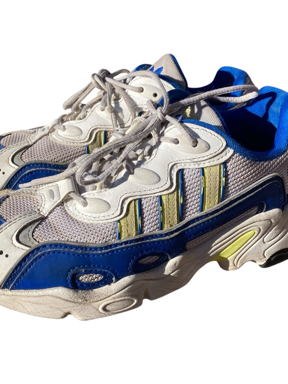 adidas 90s Inspired Blue and Neon Yellow Women's Lightweight Sneakers